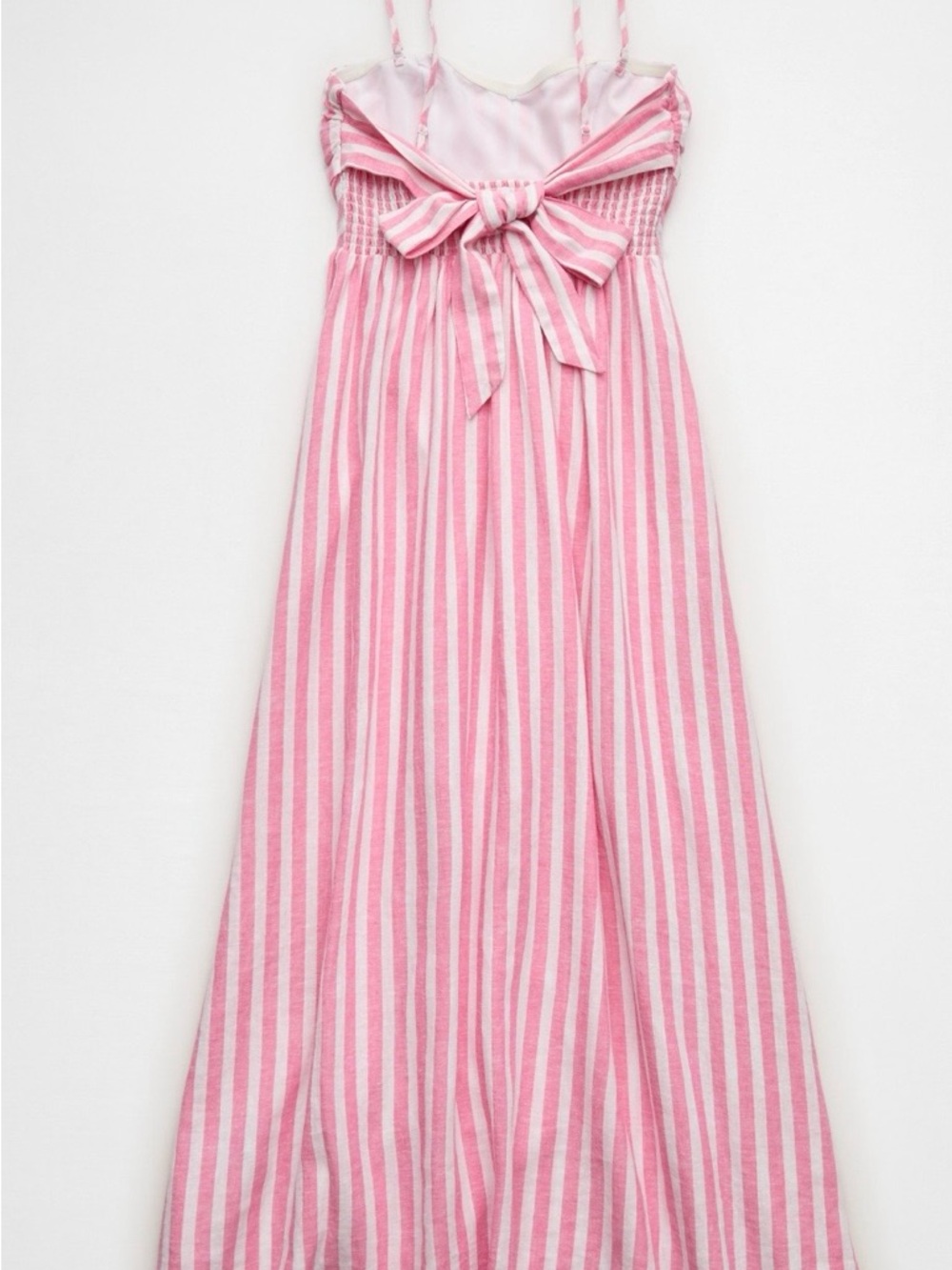 American Eagle Outfitters Pink & White Striped Midi Sundress